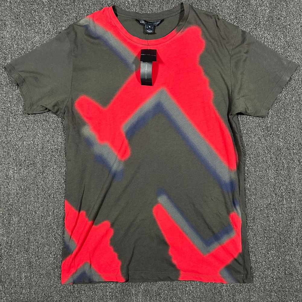 Marc by Marc Jacobs T-Shirt Mens XL Licorice Multi NWT Abstract Graphic